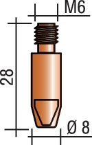 Stromdüse Draht-O 1,2mm M 6 L.28mm E-Cu TRAFIMET