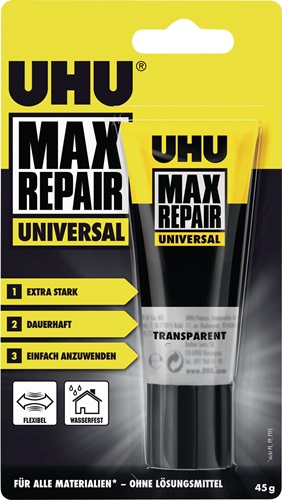 Universalkleber MAX REPAIR UNIVERSAL transp.45g Tube UHU