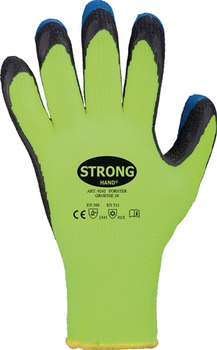 Handschuhe Forster Gr.9 neon-gelb/blau EN 388,EN 511 PSA II PES m.Latex