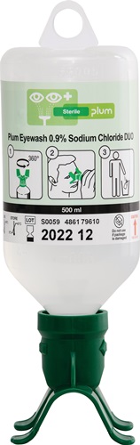 Augenspülflasche DUO 0,5l 3 Jahre (ungeöffnete Flasche) DIN EN15154-4 PLUM