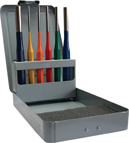 Splintentreibersatz 6tlg.3-4-5-6-8-10 mm mehrfarbig Metallkassette PROMAT