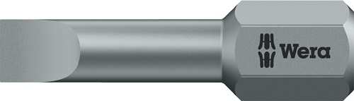 Bit 800/1 TZ f.Schlitzschrauben 4mm L.25mm 1/4 Zoll C6,3 0,5mm zähhart,TZ WERA