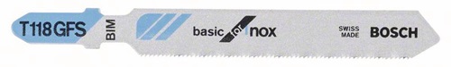 Stichsägeblatt T 118 GFS Basic for Inox L.83mm Zahnteilung 0,8mm BIM 5er Pack