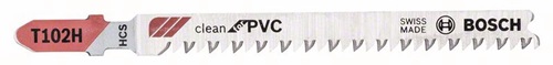 Stichsägeblatt T 102 H Clean for PVC L.100mm Zahnteilung 2,3mm HCS 3erPack Bosch