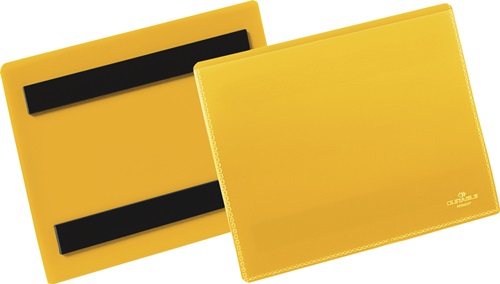 Etikettentasche B148xH105mm gelb magn.50 DURABLE