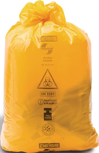 Kunststoffsack 120l LD-PE gelb 80 my B700xL1100mm 125St./Karton